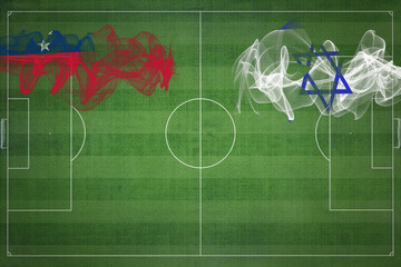 Samoa vs Israel Soccer Match, national colors, national flags, soccer field, football game, Copy...