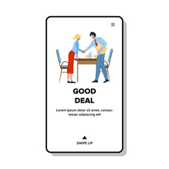 Good Deal Businesspeople Shaking Hands Vector Illustration