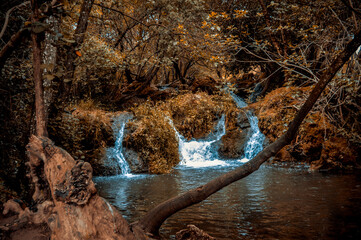 cascadas de hueznar. paisaje de fantasía con cascada  © J.M. Tornero