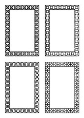 Set of grunge geometric frames