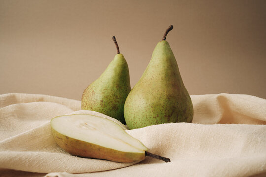 Pears On Beige Drapery