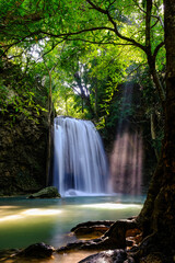 Obraz premium Erawan Waterfall in National Park, Thailand