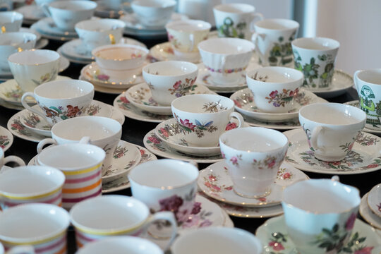 Teacups set up for Australia's Biggest Morning Tea fundraising event