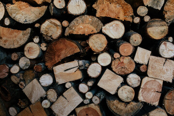 Cut wood logs pile pattern