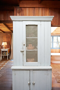 Antique bureau in a rustic farmhouse