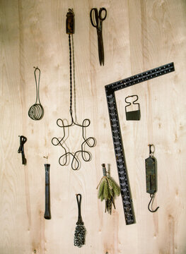 Tools hanging on a wall