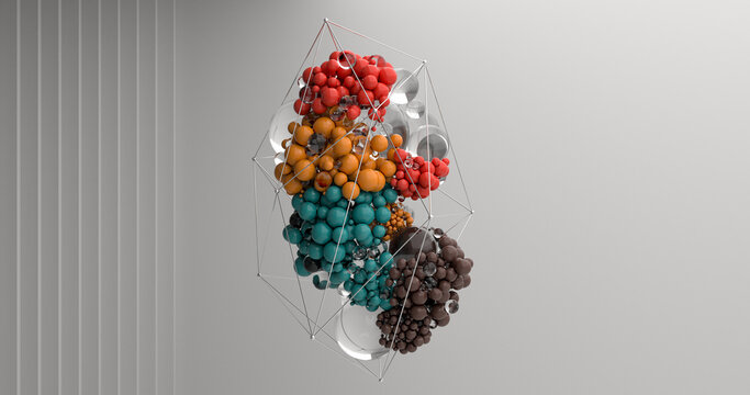 Abstract render with spheres