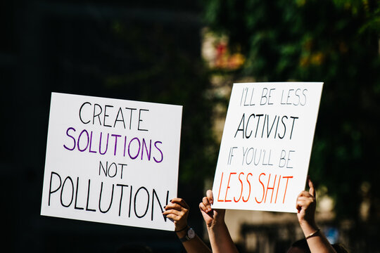 Create Solutions not Pollution Protest Sign