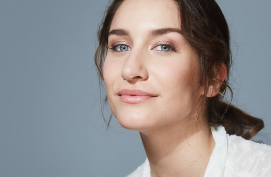 Natural looking girl studio portrait