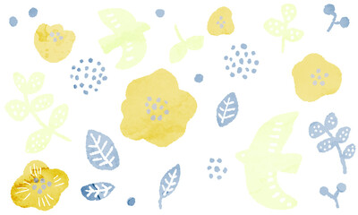 flower material hand drown vector illust