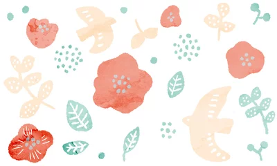 Tafelkleed flower material hand drown vector illust © あらた