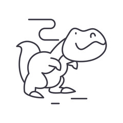 Dinosaur concept icon, linear isolated illustration, thin line vector, web design sign, outline concept symbol with editable stroke on white background.
