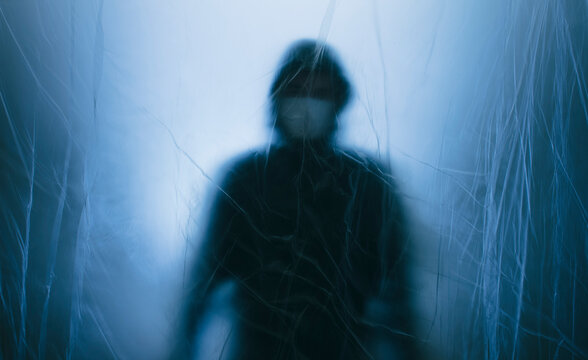 Dark mysterious ghost in pandemic zone