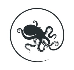 Octopus logo. Isolated octopus on white background