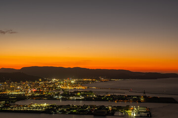 The Beautiful Landscape of A City in Takamatsu City in Kagawa Prefecture in Japan in Evening, Travel or Trip Image, Yashima Mountain