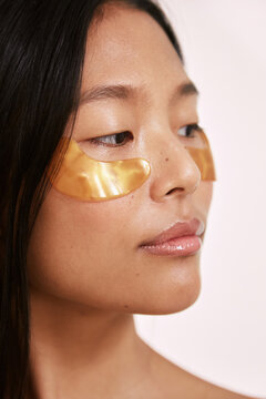 Woman with Under Eye Collagen Patch Portrait