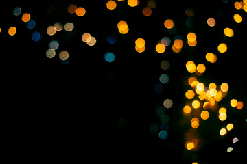 Multi colored miniature lights bokeh background.