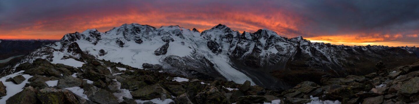 Sunset panorama from Munt Pers