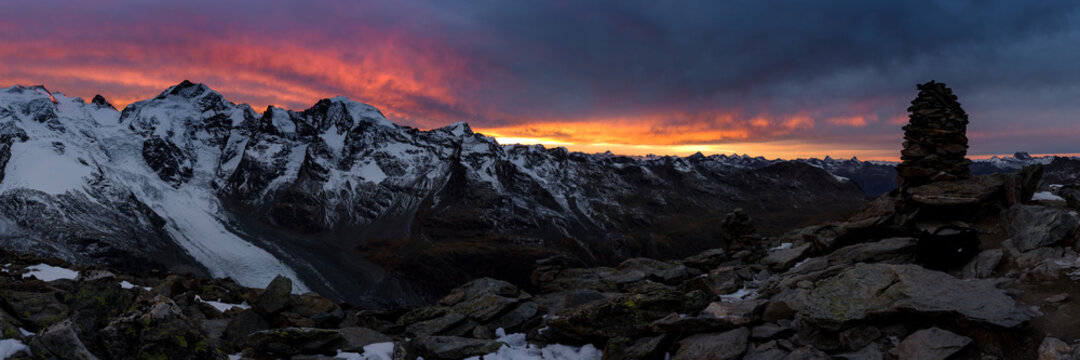 Sunset panorama from Munt Pers