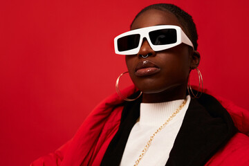 Woman in fun eyewear