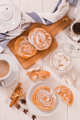 Sweet pastry swirls.