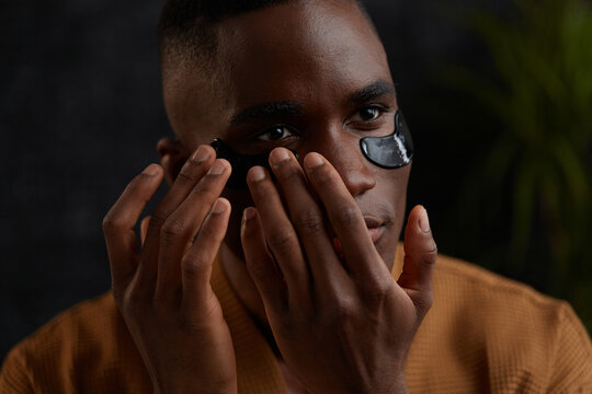 Man skincare routine at home