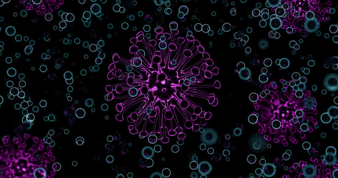 Group of Viruses examined and analyzed through the microscope.