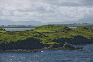 Beautiful landscape and rock formations along the irish coastline near Killybegs, County Donegal in Ireland