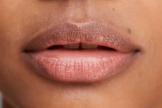 Amazing hydrated lips close up