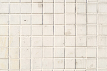 Old white concrete tile or brick texture for background