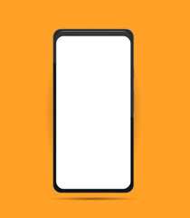 Realistic Modern slim smartphone, phone with shadows. Solid color beautiful background , Illustration for business and work. Device UI UX mockup for presentation template. Vector illustration