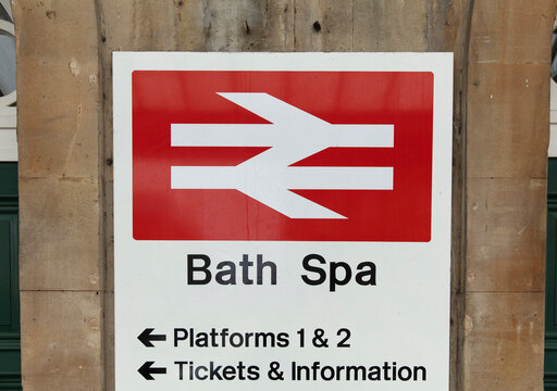 Bath, Somerset, United Kingdom, 22nd February 2019, Entrance Signage For Bath Spa Station