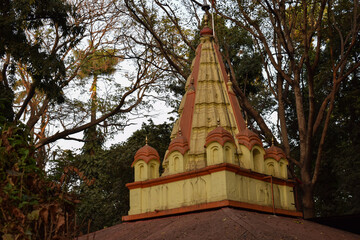 Naklejka premium Picture of traditional hindu temples yellow color peak