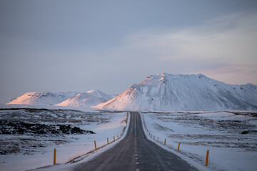 Icelandic road in winter