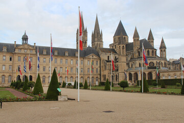 former abbey (abbaye aux hommes) in caen in normandy (france)