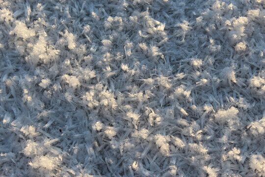 Close-up snowflakes as a natural background or texture