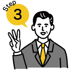 男性　ミドルエイジ 　ベクター　ポップ　ステップ　3
