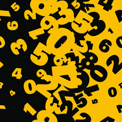 numbers on white background with seamless pattern.	