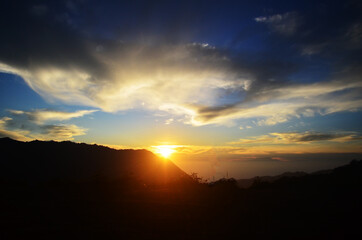 sunrise in the mountains
