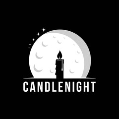 candle light logo design vector illustration