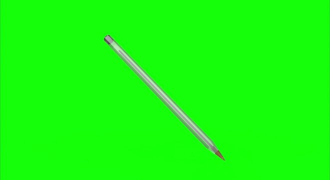 Isolated bic pen spinning around on itself on green screen.