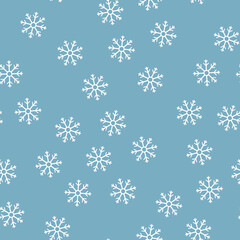 Seamless Winter Snow Flakes Background Pattern