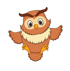 cute owl. vector illustration character in cartoon style. isolated on white background