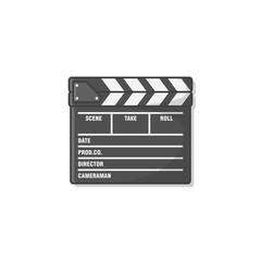 Fototapeta na wymiar Movie Clapper Board Vector Icon Illustration. Cinema Clapperboard Icon. Movie Production