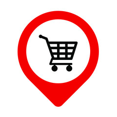 shopping cart sign. Vector icon.