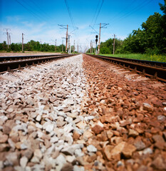 Fototapeta na wymiar railway in the summer