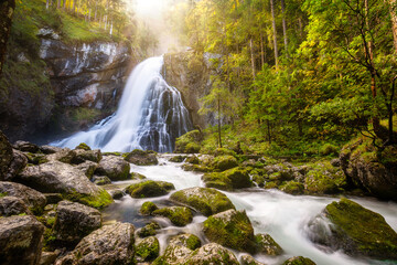 Gollinger Waterfall in Golling, Austria
