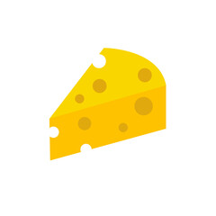 cheese icon. slice of cheese in the cut.