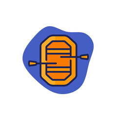 rafting boat icon with outline