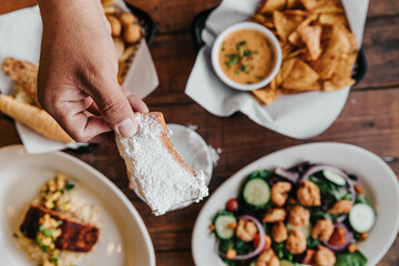 Tabletop Shot of Cajun Food